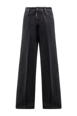 Svarta Jeans med Logoknappar