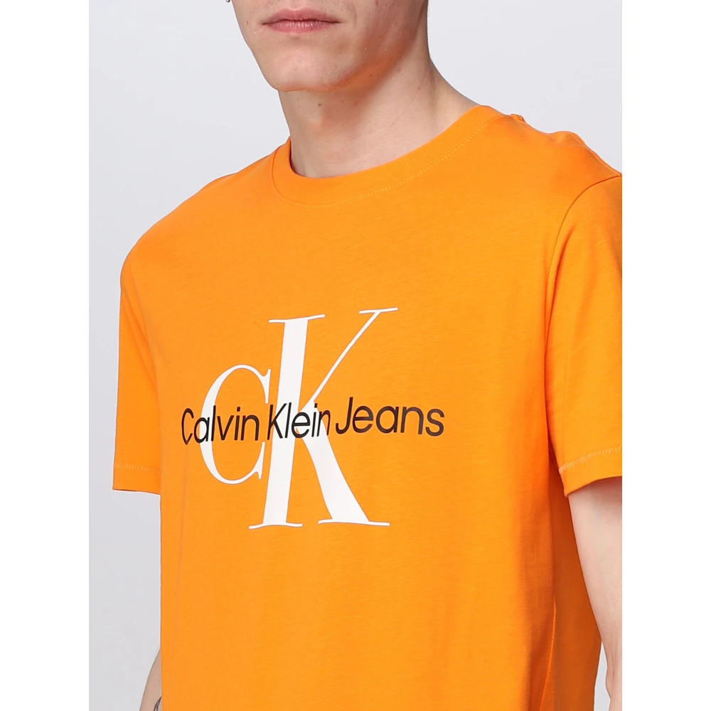 Calvin Klein Seizoensgebonden Monologo Tee Stijlvol Heren T-Shirt Orange Heren