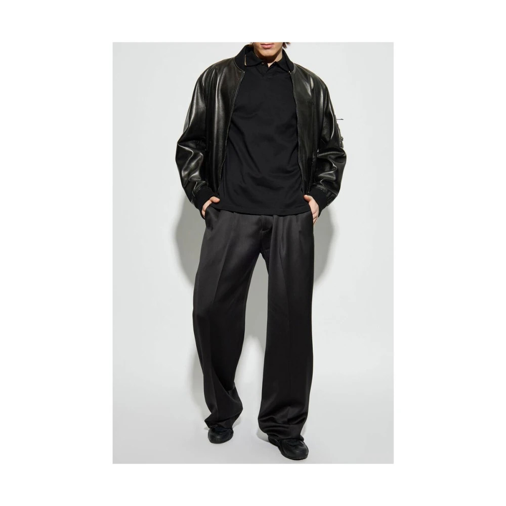 Versace Zwarte Polokraag Trui Black Heren