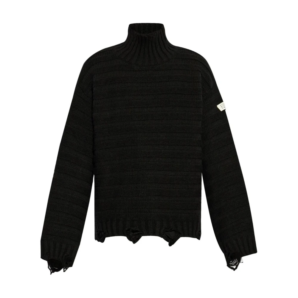 Mm6 Maison Margiela Men's Black Pullover - Turtlenecks - M - Knitwear
