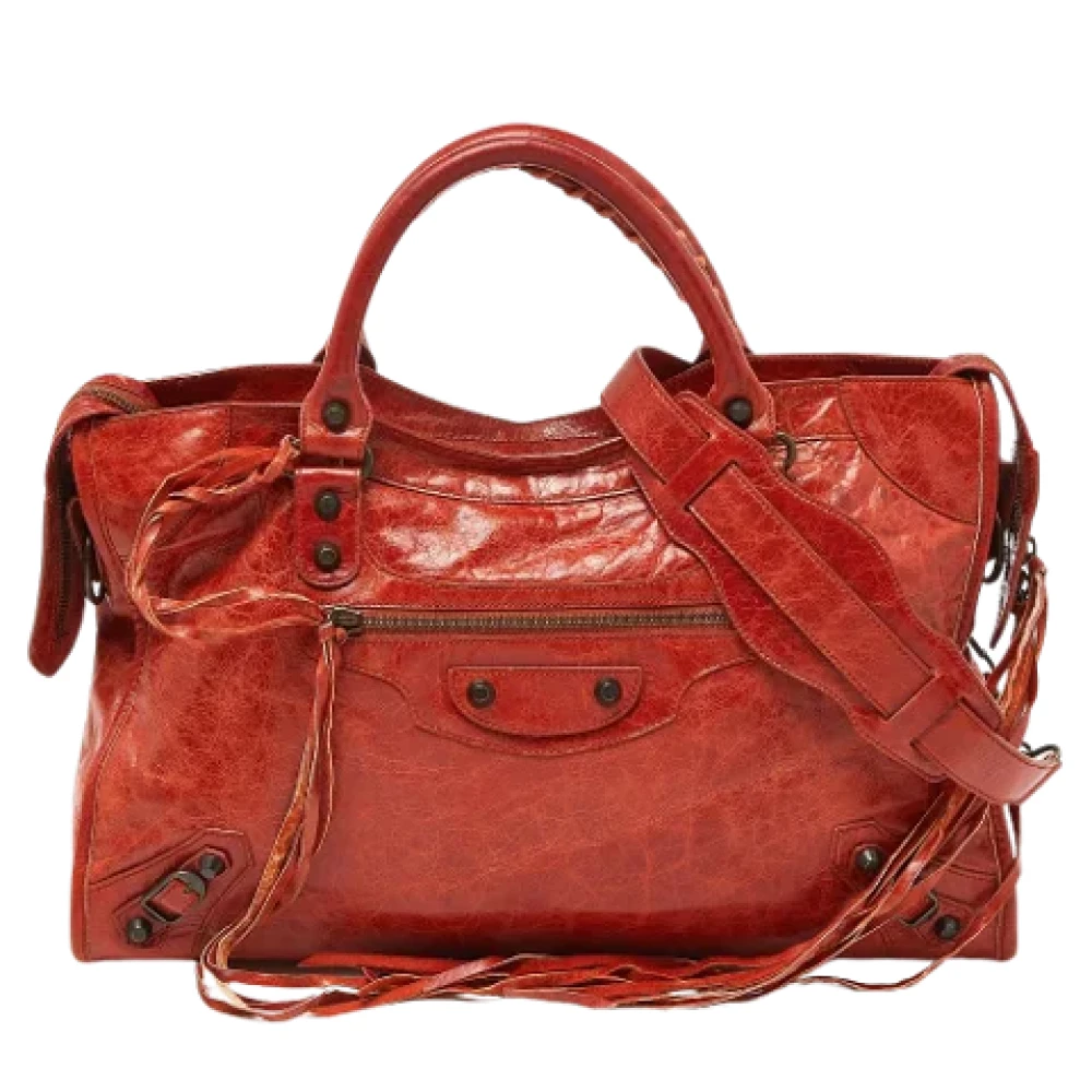 Balenciaga Vintage Pre-owned Leather handbags Orange Dames