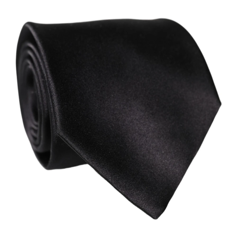 Dolce & Gabbana Men's Brown Ties, One Size, Logo Embroidery Silk Adjustable Necktie