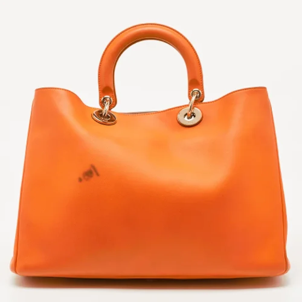 Dior Vintage Pre-owned Leather dior-bags Orange Dames