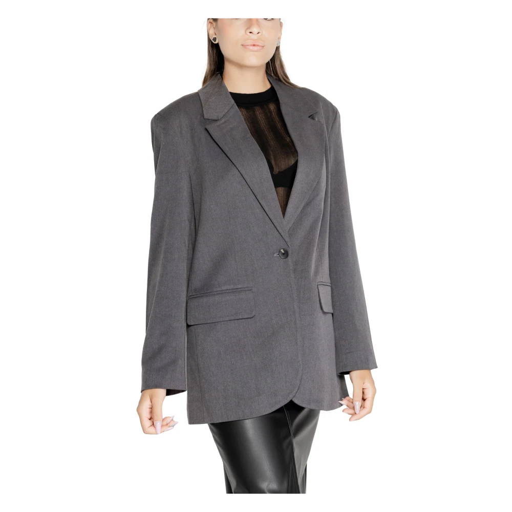 Only Blazer Donna Herfst Winter Collectie Gray Dames