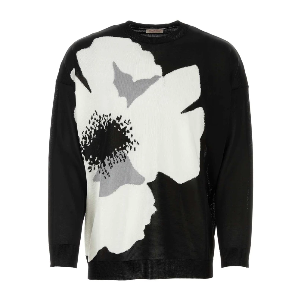 Valentino Garavani Men's Black Round-Neck Knitwear, M, Maglia