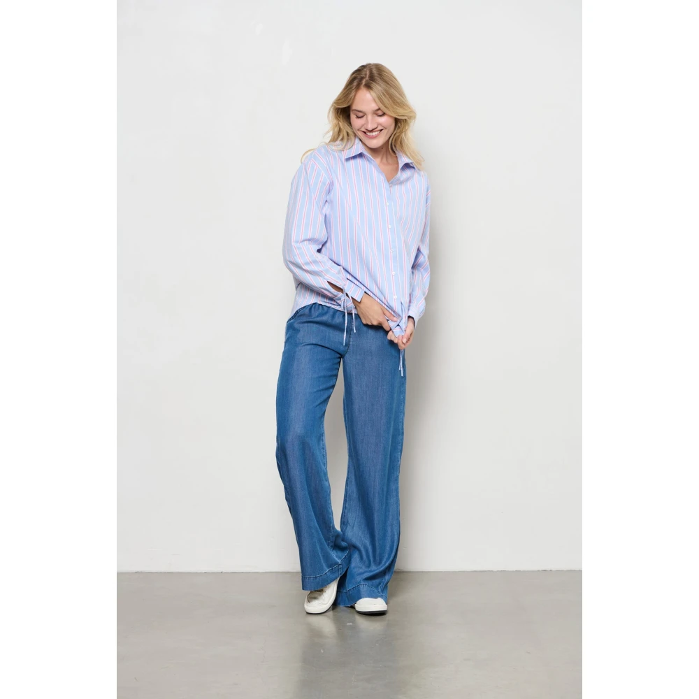 &Co Woman Oversized geruite overhemd Blue Dames