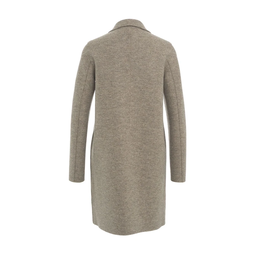 Harris Wharf London Grijze Enkellange Wollen Jas Aw24 Beige Dames
