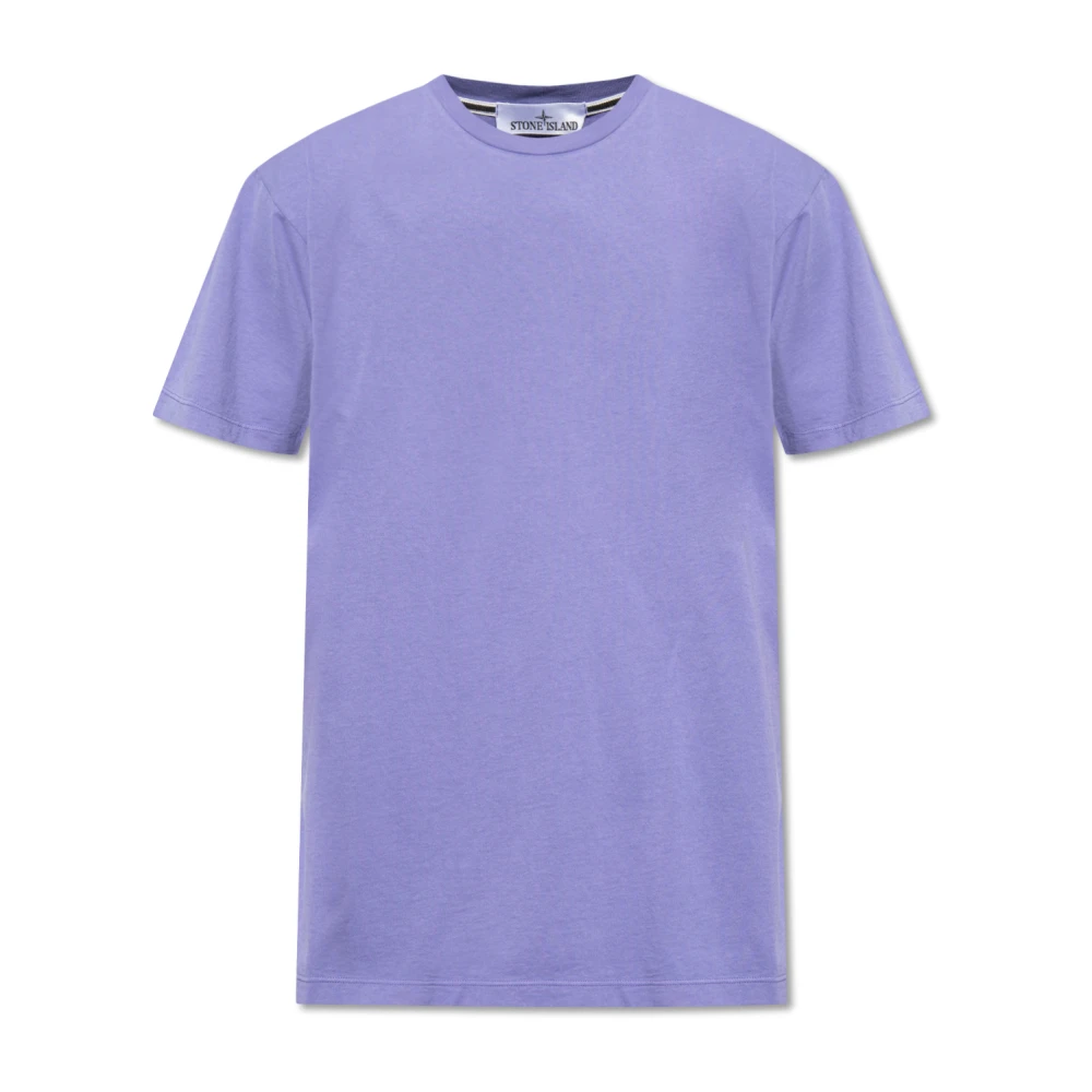 Stone Island T-shirt met logo Purple Heren