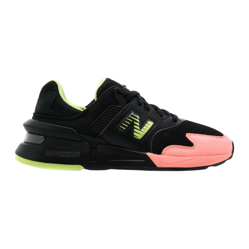 New Balance Stijlvolle leren sneakers met stoffen inzetstukken Heren Schoenen Veelkleurig Multicolor