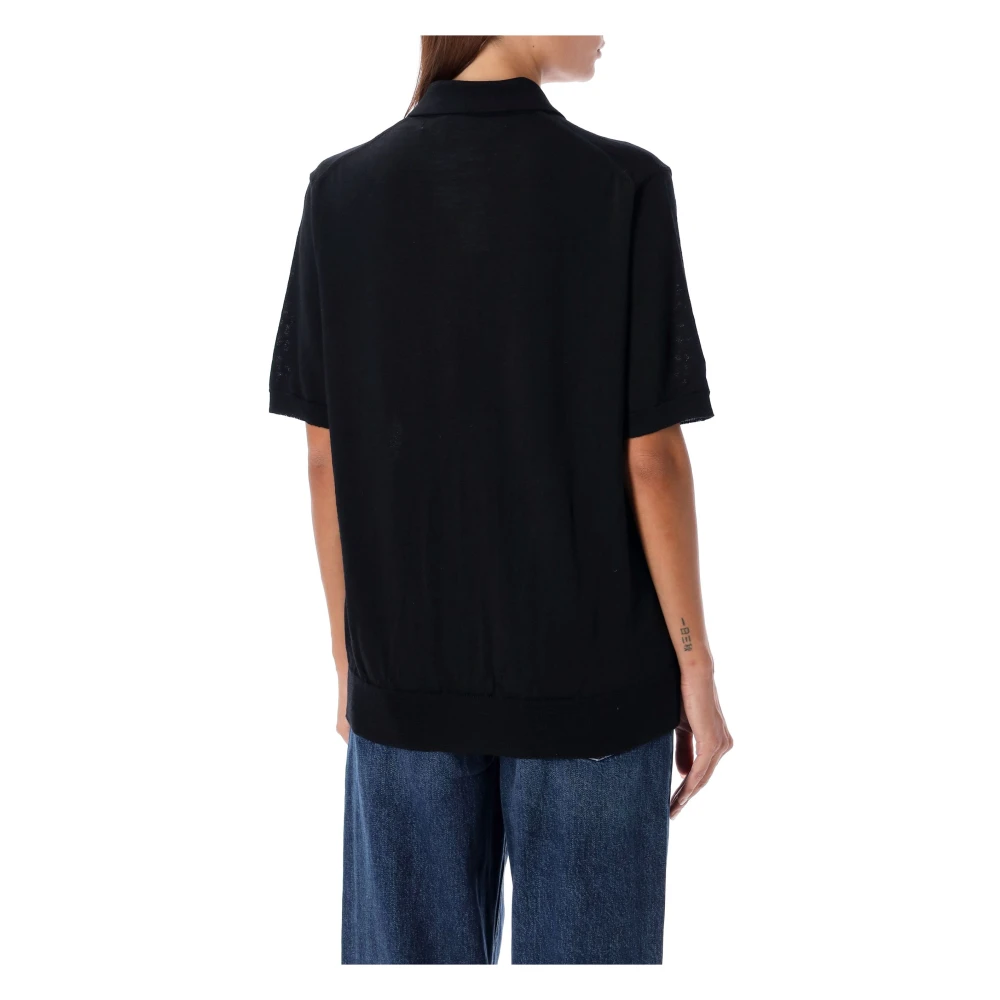 Comme des Garçons Rood Hart Gebreide Polo Zwart Black Dames