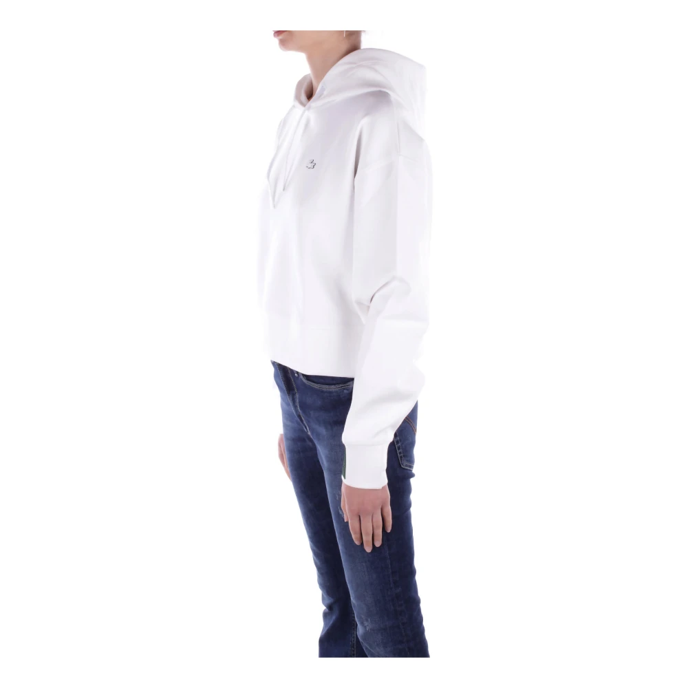 Lacoste Witte Logo Front Sweater White Dames