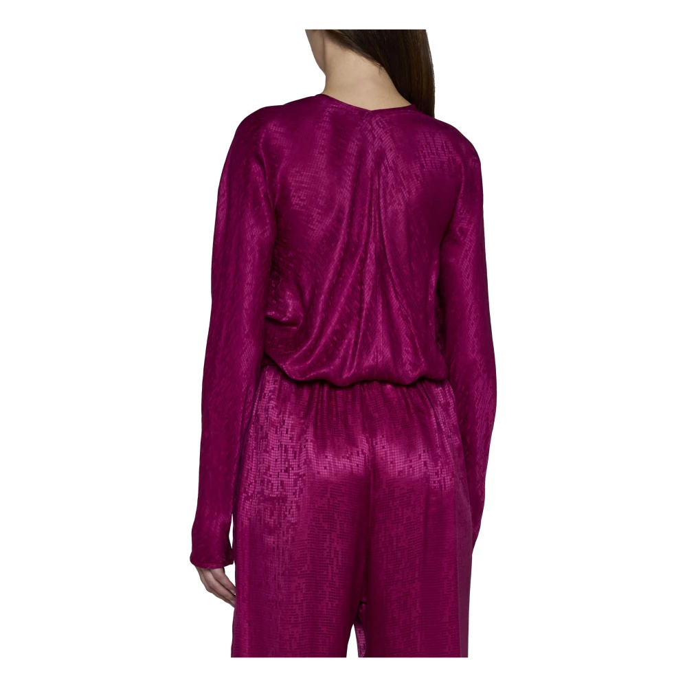 Forte Elegante Zijden Top Pink Dames