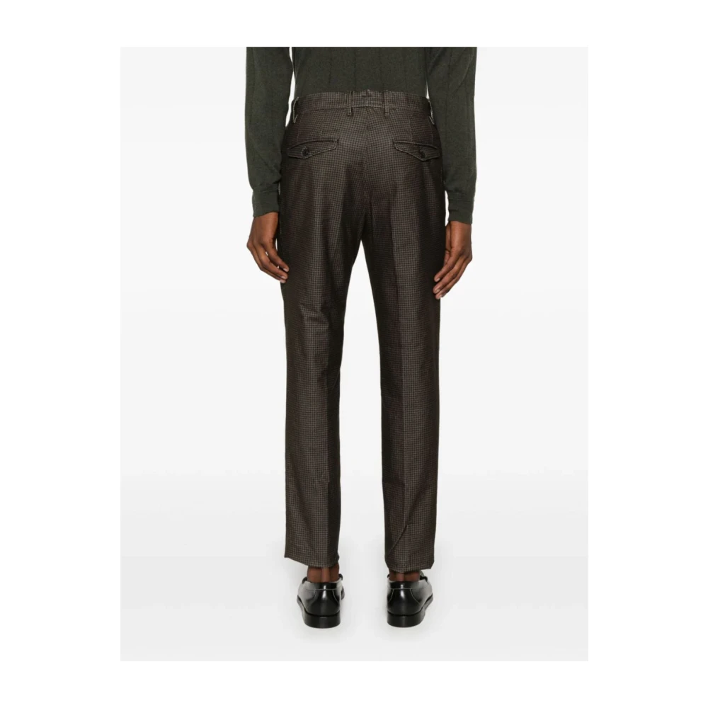 Incotex Slim Fit Houndstooth Velvet Broek Brown Heren