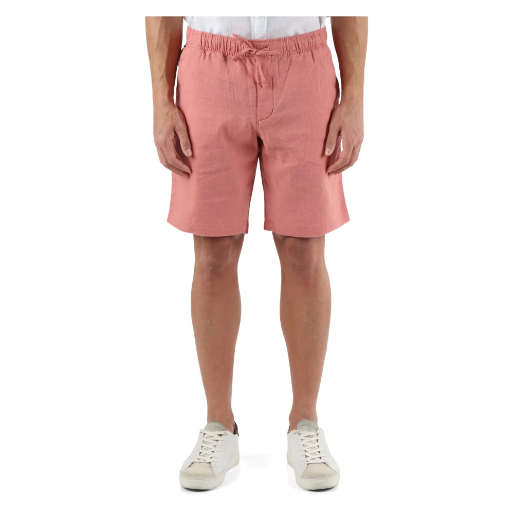 Tommy Hilfiger Relaxed Tapered Fit Linnen Broek Pink Heren