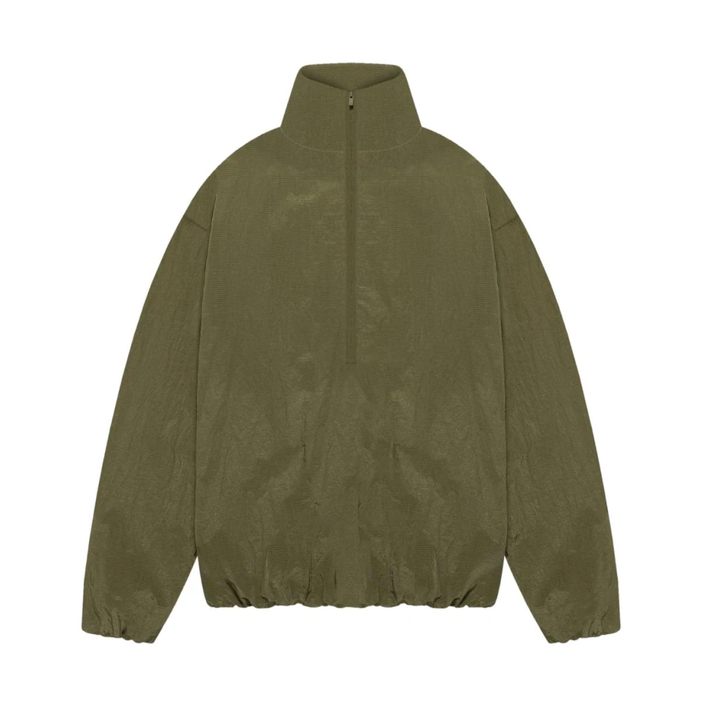 Fear Of God Ripstop Halfzip Pullover Militaire Stijl Green Heren