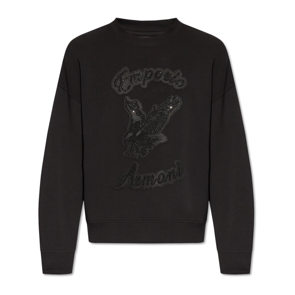 Emporio Armani Sweatshirt met logo Black Heren
