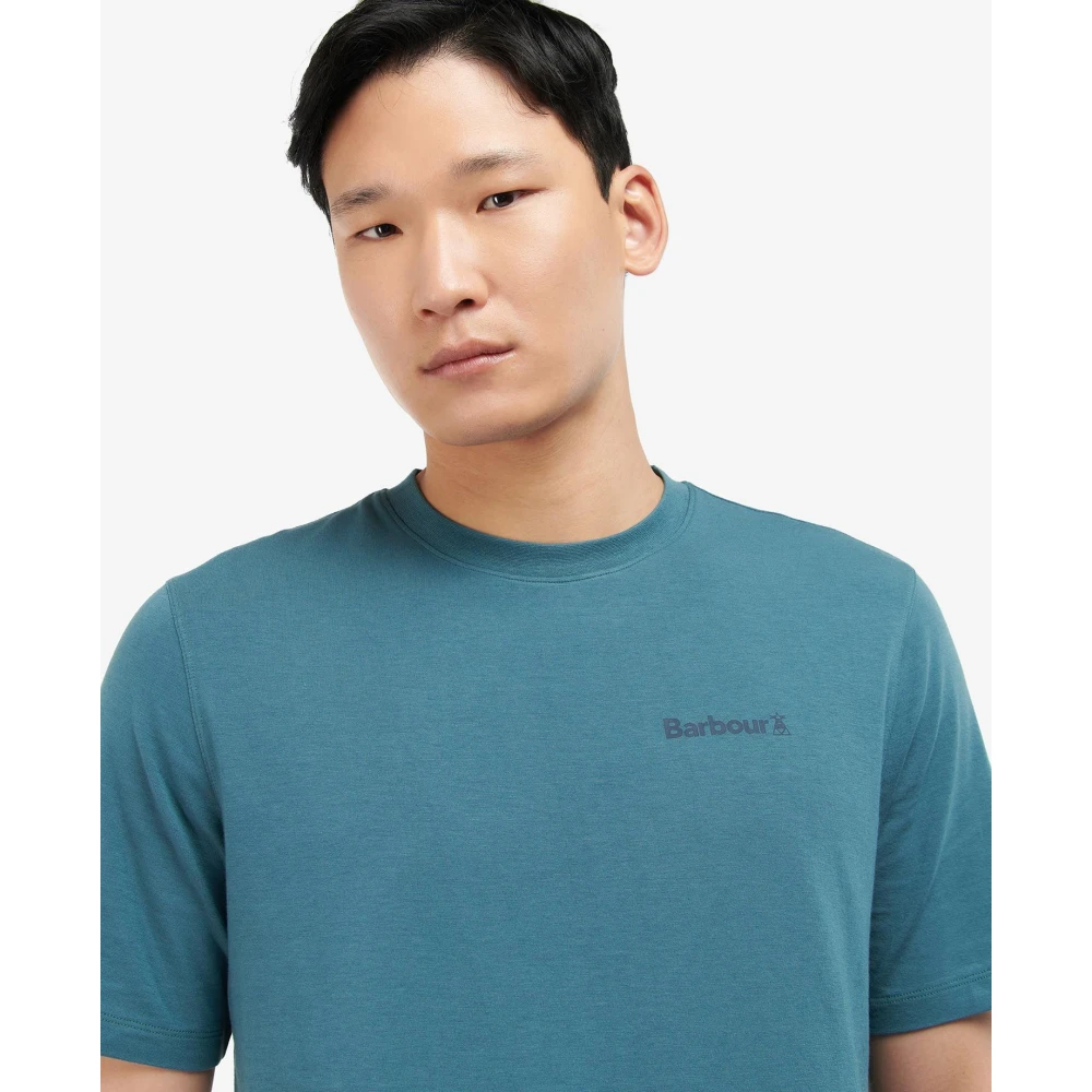 Barbour Logo T-shirt met -coördinaten Blue Heren