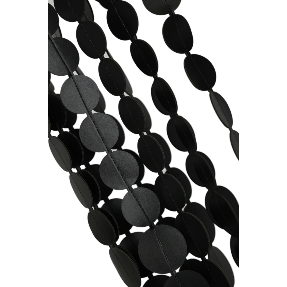 Liviana Conti Zwart leren riem met franjes Black Dames