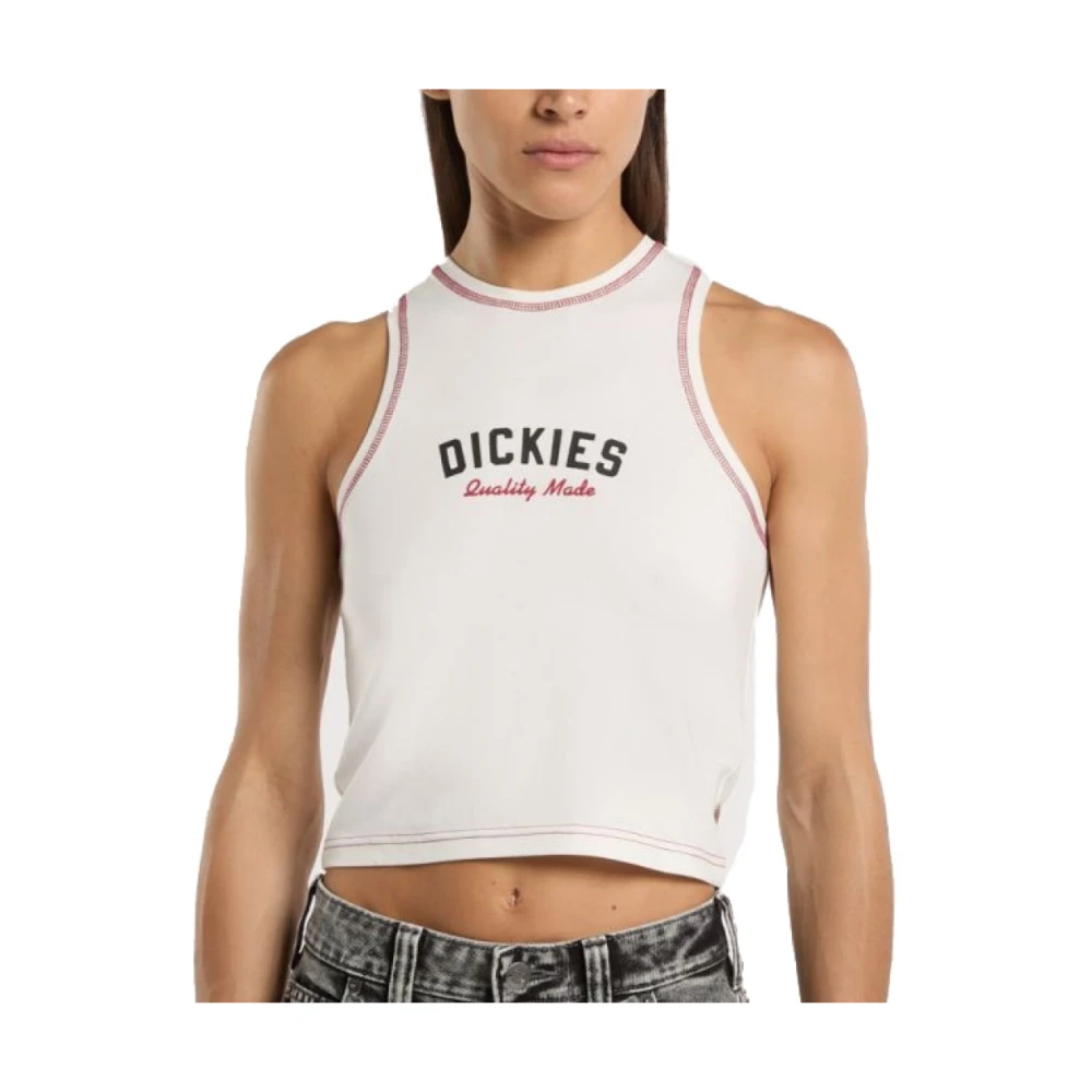 Dickies Racer Mouwloze Tops White Dames