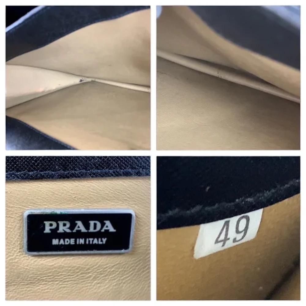 Prada Vintage Pre-owned Leather briefcases Black Dames
