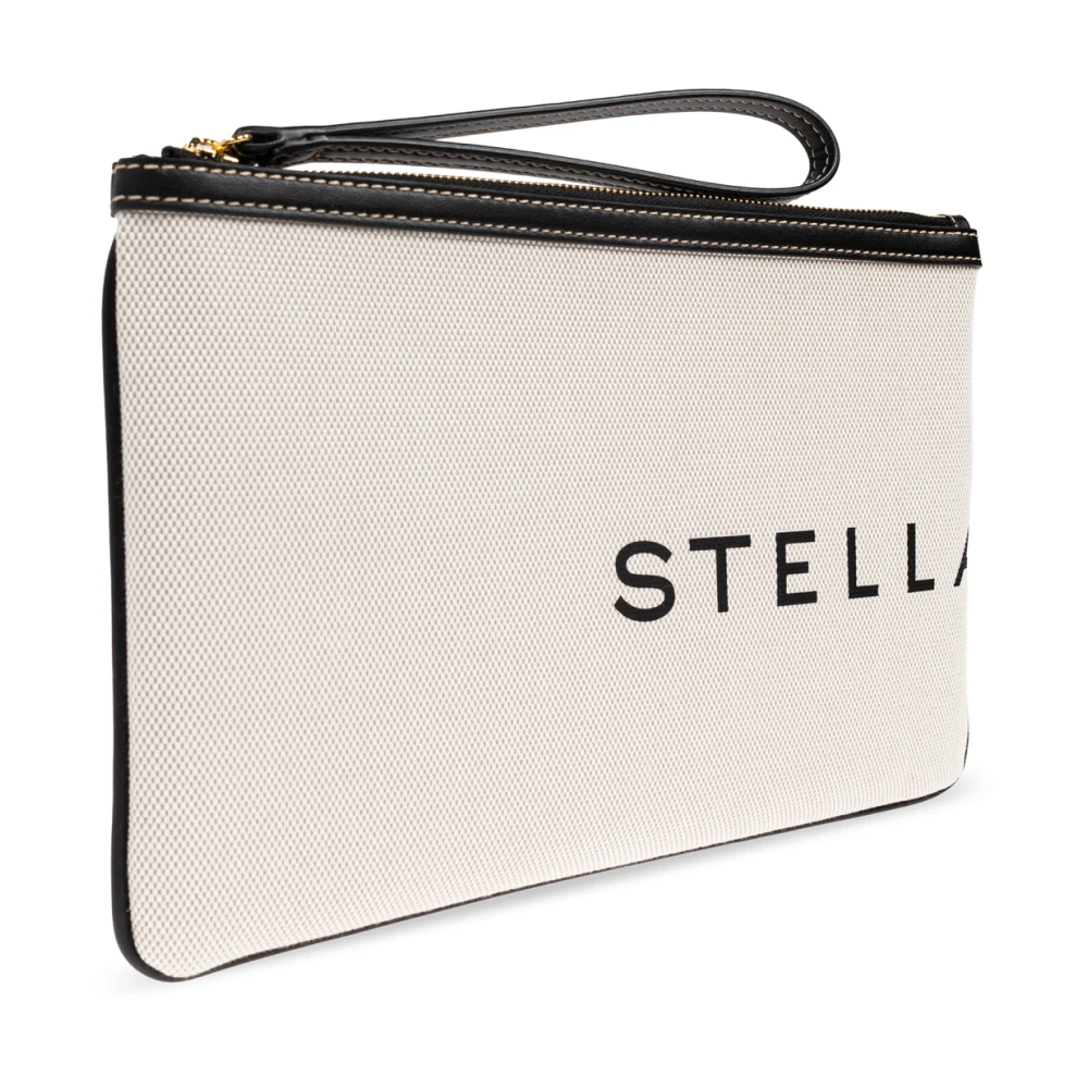 Stella Mccartney Handtas met bedrukt logo Beige Dames