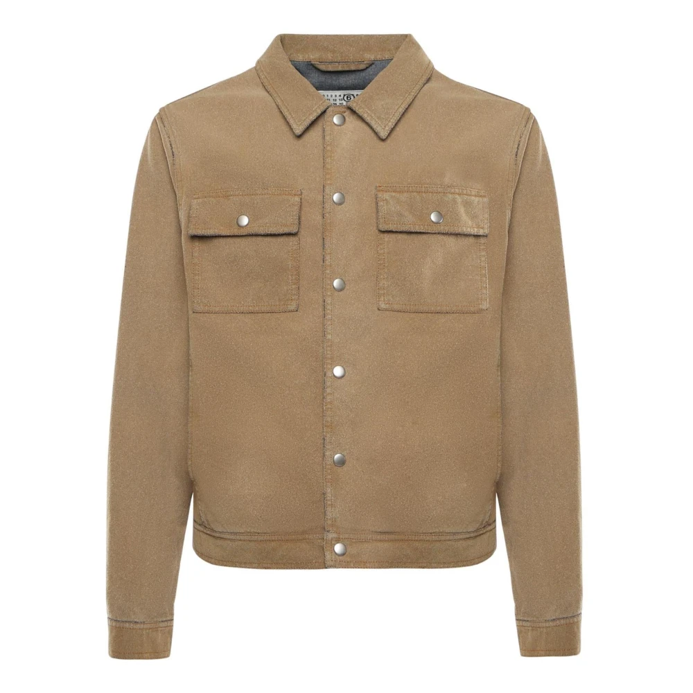 Mm6 Maison Margiela Men's Beige Trucker Denim Jacket - Light Jackets - L - Jackets
