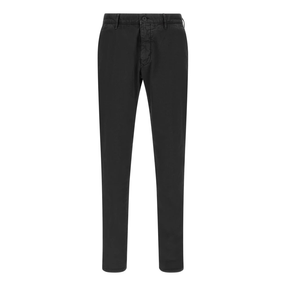 Incotex Men's Black Chinos, W40, Panama Cotton Trousers