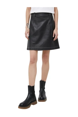 Flared Leather Skirt