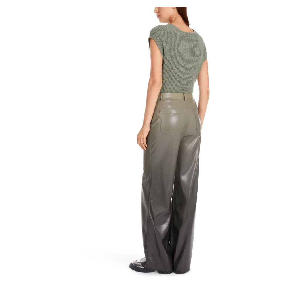Marc Cain Warri Fun-Leather Broek Green Dames