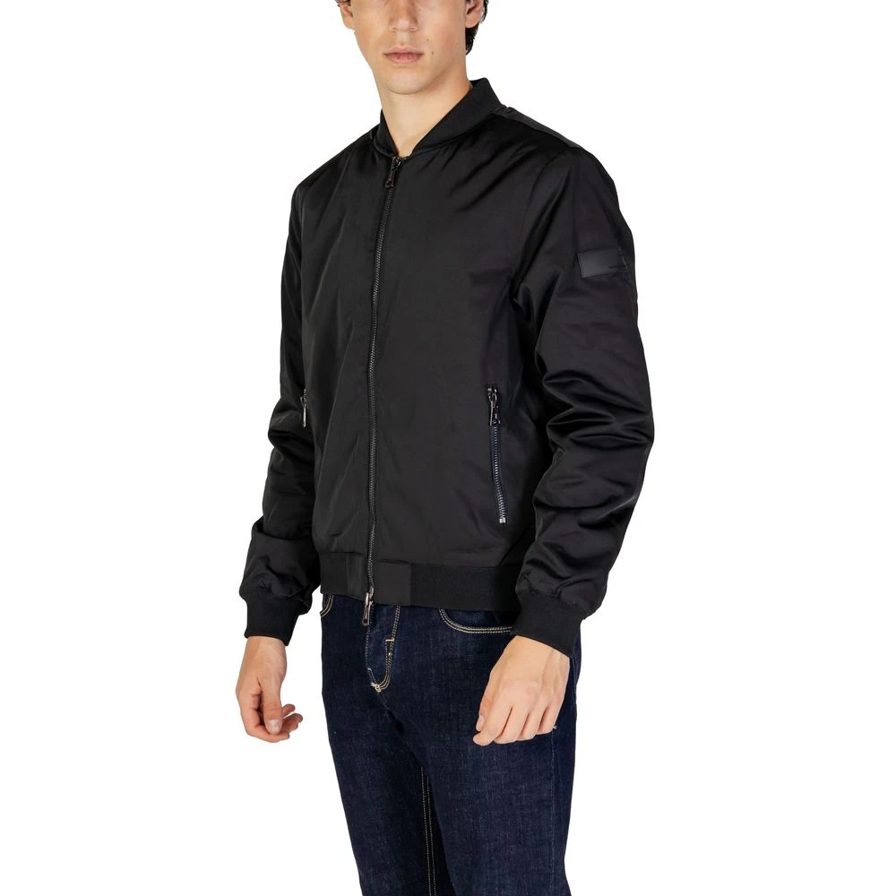 Gianni Lupo Zwarte Polyester Jas Heren Collectie Black Heren