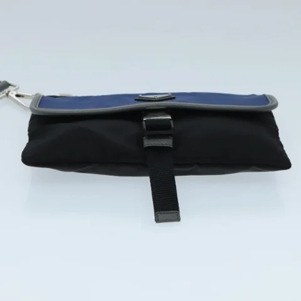 Prada Vintage Pre-owned Nylon clutches Black Dames