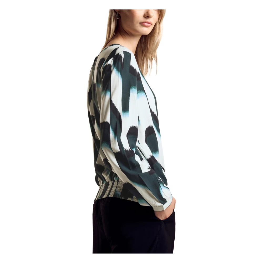 Street One Groene Effen Lange Mouw Shirt Vrouwen Multicolor Dames