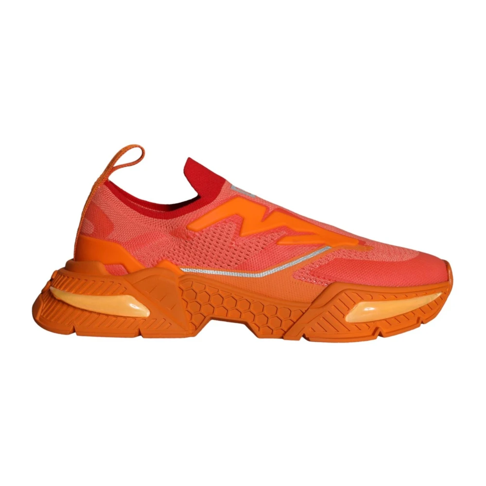 Dolce & Gabbana Men's Orange Logo Low Top Sneakers