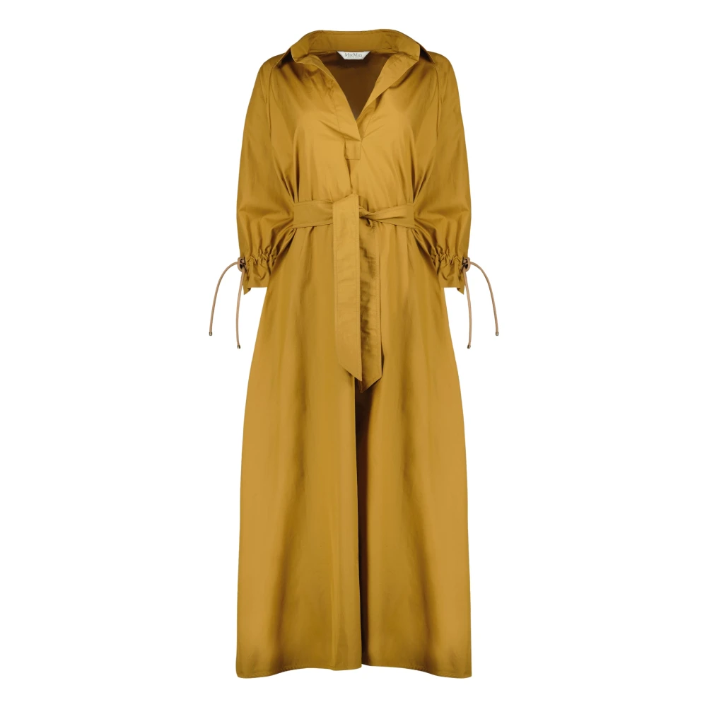 Max Mara Brown Maxi Dresses, Female, 2XS, Cotton Poplin Maxi Dress