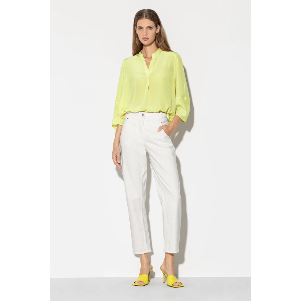 LUISA CERANO Limo Zijden Tuniek Blouse Green Dames