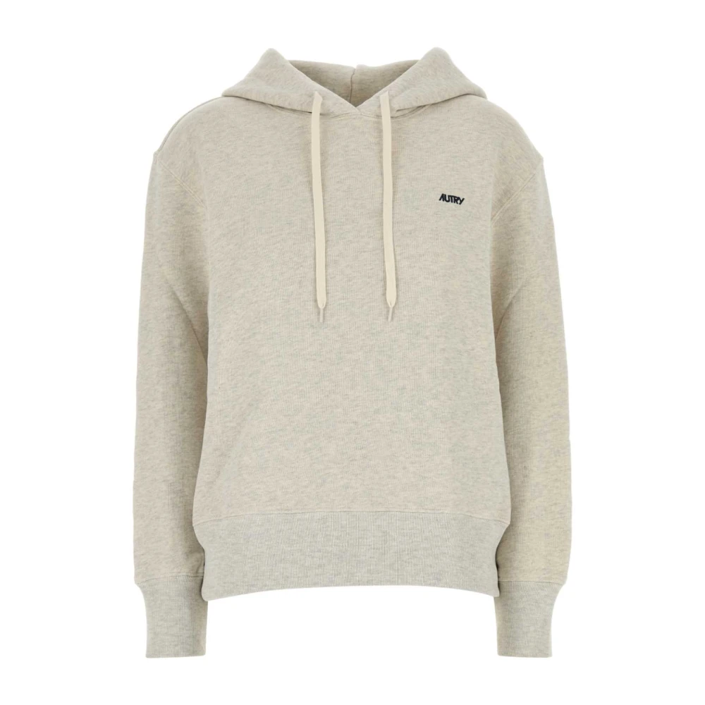 Autry Women's Gray Hoodies, Xl, Light Grey Cotton Sweatshirt