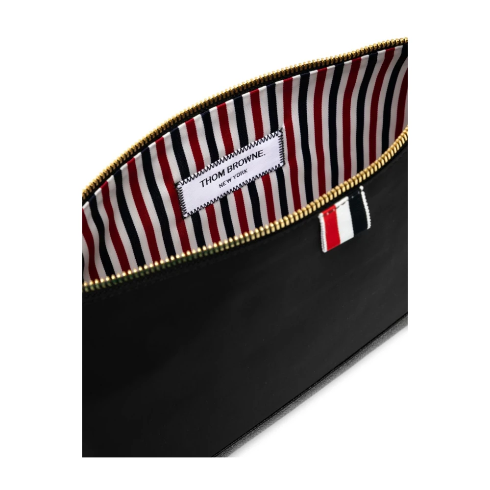 Thom Browne Zwart Nylon Stijlvolle Modieuze Jas Black Heren