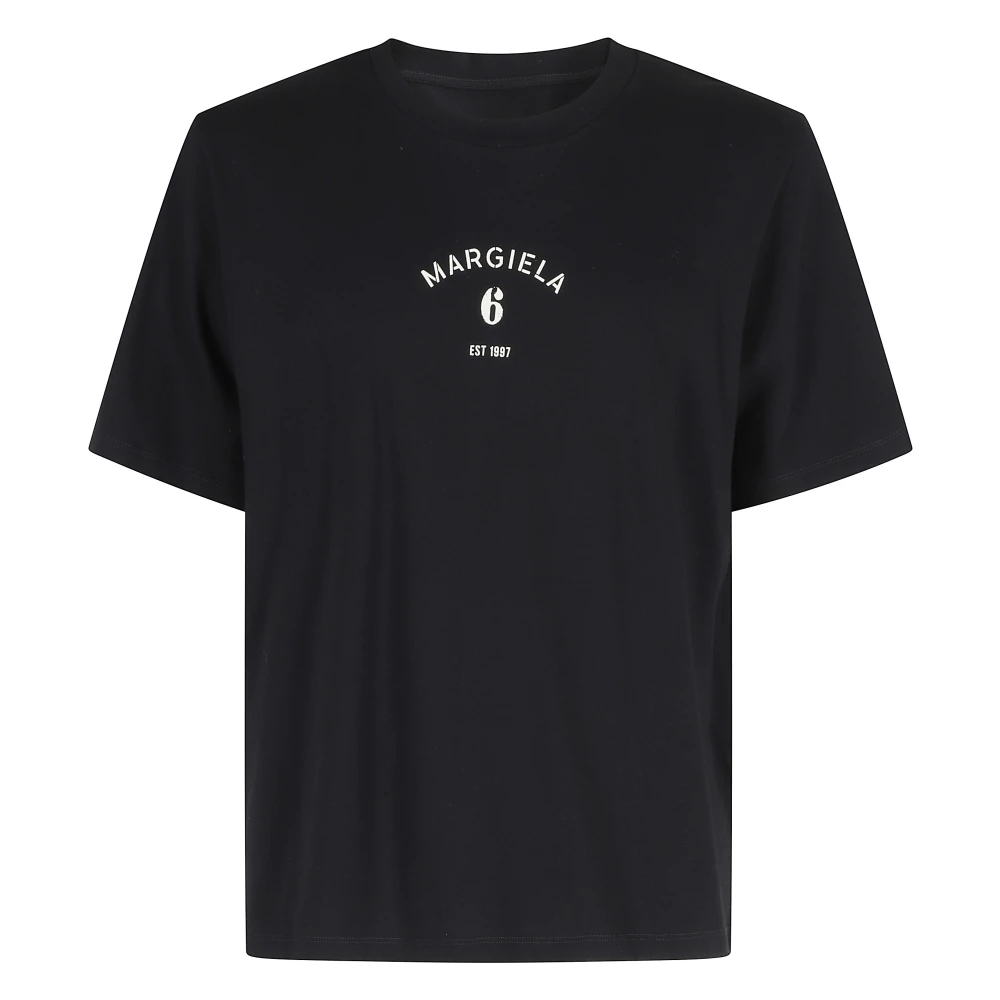 Mm6 Maison Margiela Men's Black T-Shirts, M, Logo T-Shirt