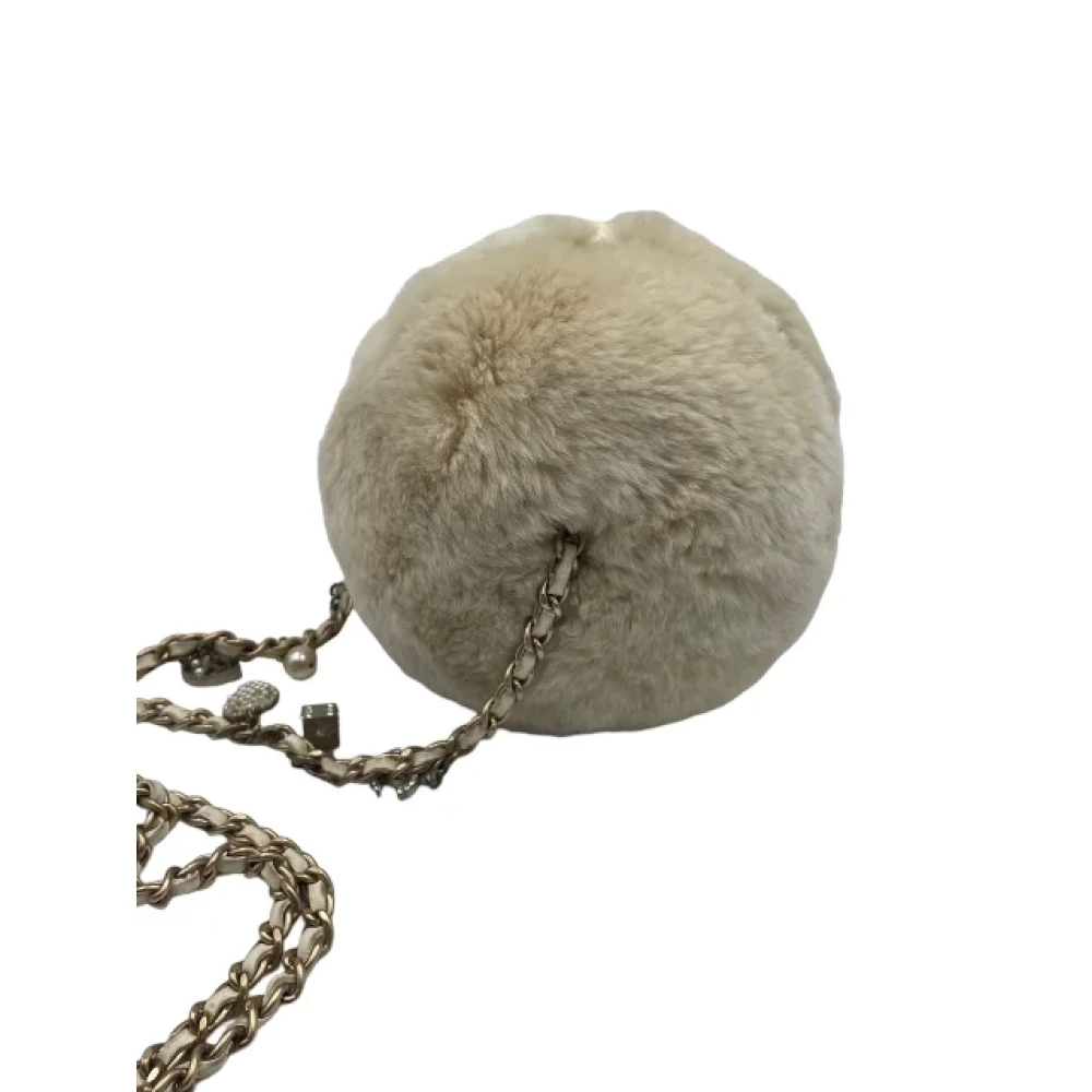 Chanel Vintage Pre-owned Fur crossbody-bags Beige Dames