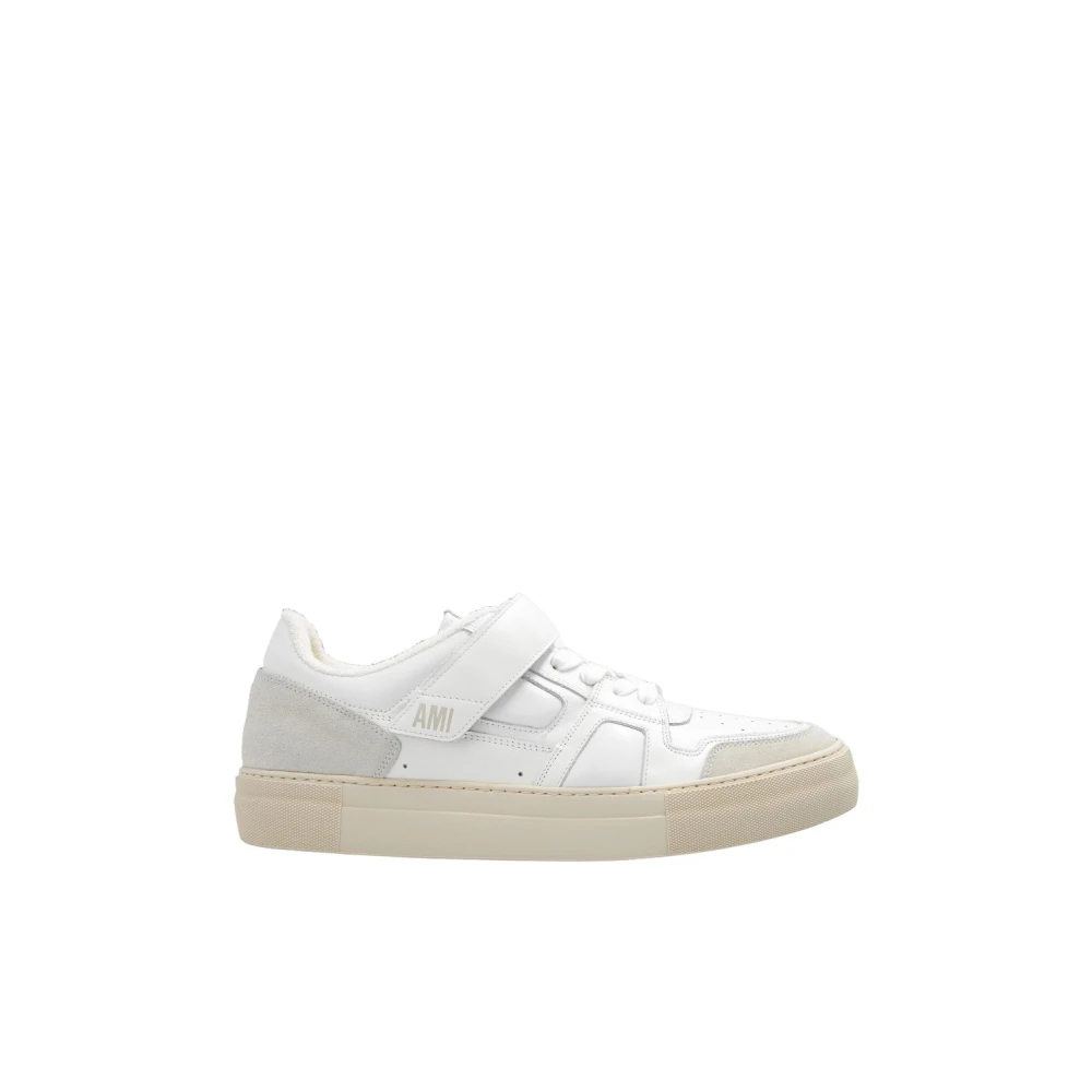 Ami Paris Vita och krämfärgade sneakers White, Herr