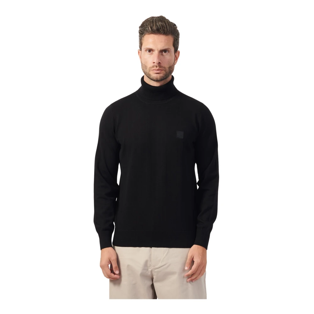 Hugo Boss Zwarte Coltrui Kasjmiermix Black Heren