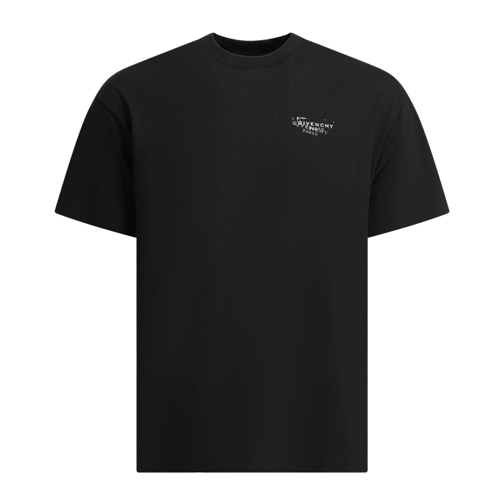 Givenchy Herr Svart Toppar M, Bomull, T-Shirt Med Stämpeltryck