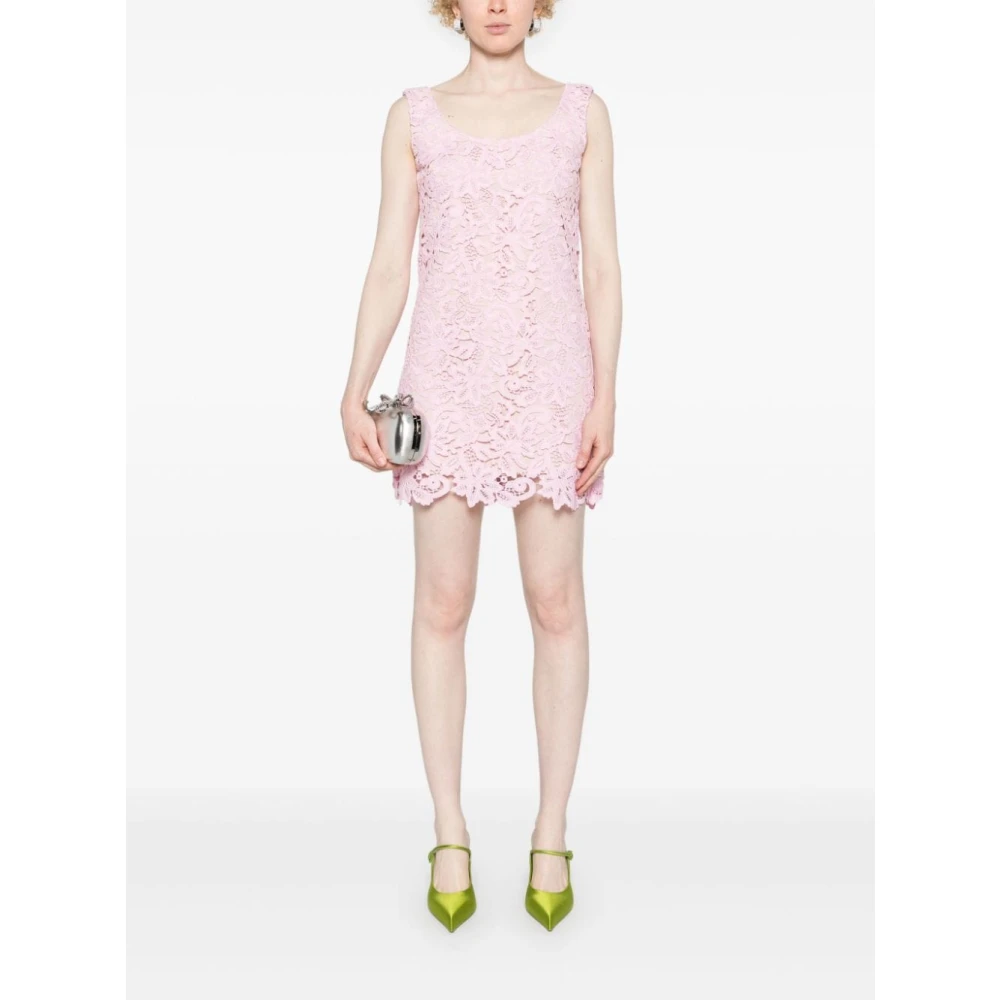 Self Portrait Roze Bloemige Kant Mouwloze Jurk Pink Dames