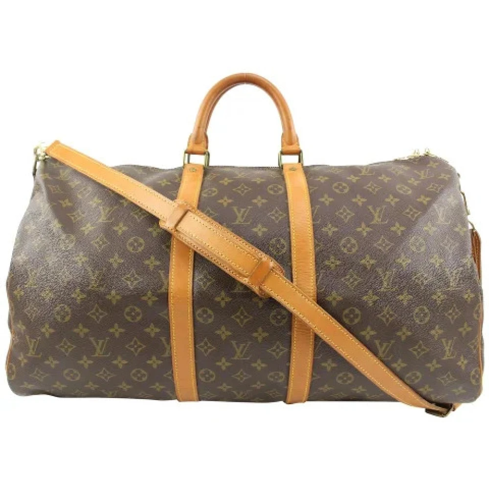 Louis Vuitton Vintage Gebruikte Weekendtas Stijl: 884 Lengte: 21.5 Brown Dames