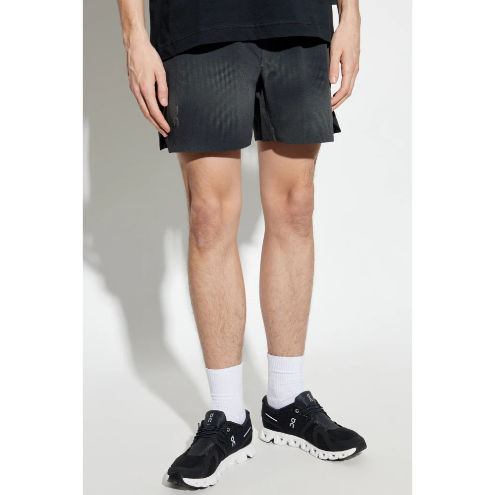ON Running Trainingshort met logo Black Heren