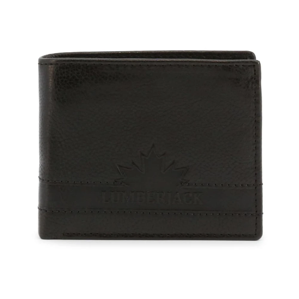 Lumberjack Svart Läderplånbok Med Flera Fack