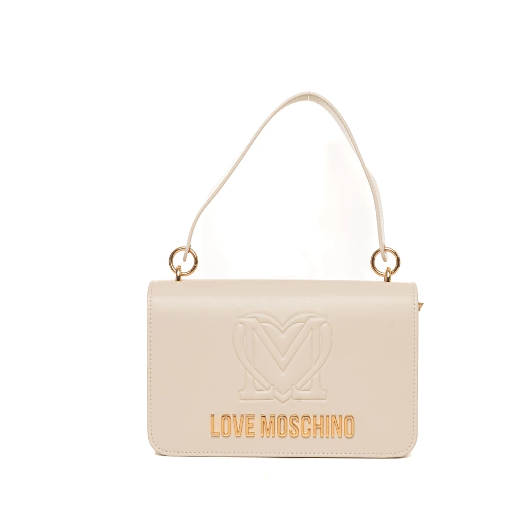 Love Moschino Stijlvolle Medium Tas met Bovenhandvat Beige Dames