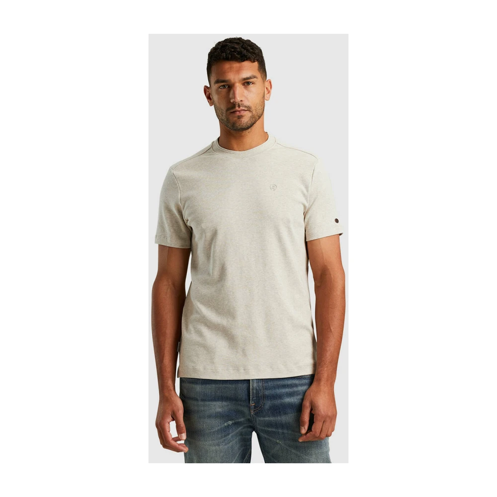 Cast Iron Korte mouw T-shirt met norHeren pasvorm Beige Heren