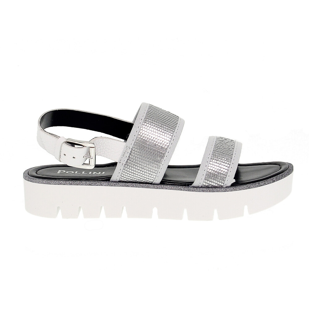 Sandalias planas plateadas discount mujer