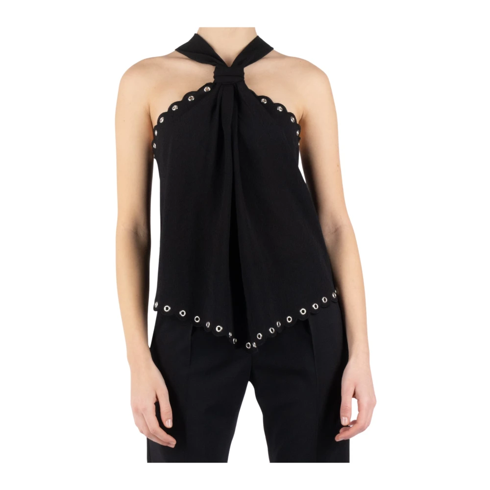 Isabel marant Studded Crepe Top Black Dames